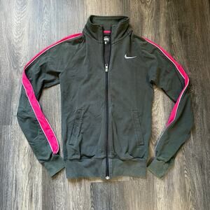 Nike Zip Up Track Jacket Pink‎ Stripe Athletic Y2K Women’s Small